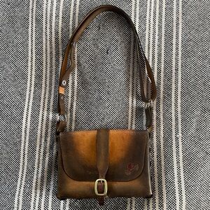 Bohemian Y2K ‘Peekaboo’ Women’s Brown Crossbody Bag w/ Adjustable Strap Leather